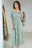 Green tiered dress