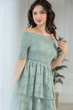 Green tiered dress