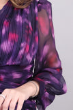 فستان كلوش بتصميم مقسم بكشكش