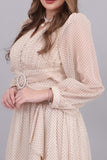 فستان شيفون نمط منقط بتصميم مقسم