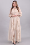 فستان شيفون نمط منقط بتصميم مقسم