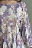 Layered lace dress with Lulu belt, mauve color