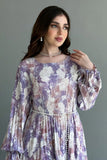 Layered lace dress with Lulu belt, mauve color