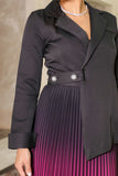 Crepe midi dress with blazer cut, fuchsia color 