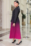 Crepe midi dress with blazer cut, fuchsia color 