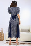 Sequin dress with sugar design, navy blue 