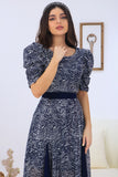 Sequin dress with sugar design, navy blue 