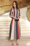 Long sleeve striped maxi dress 