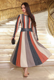 Long sleeve striped maxi dress 