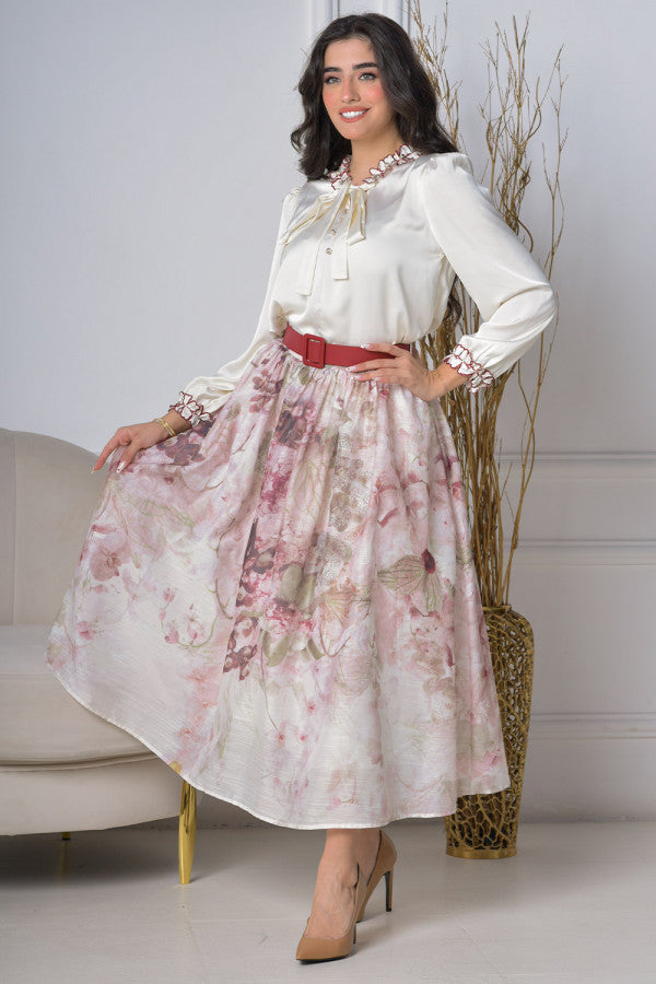 Elegant blouse and skirt set