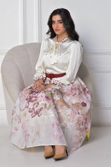 Elegant blouse and skirt set