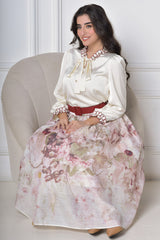 Elegant blouse and skirt set