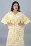 Jalabiya with a butterfly design and yellow prints