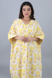 Jalabiya with a butterfly design and yellow prints