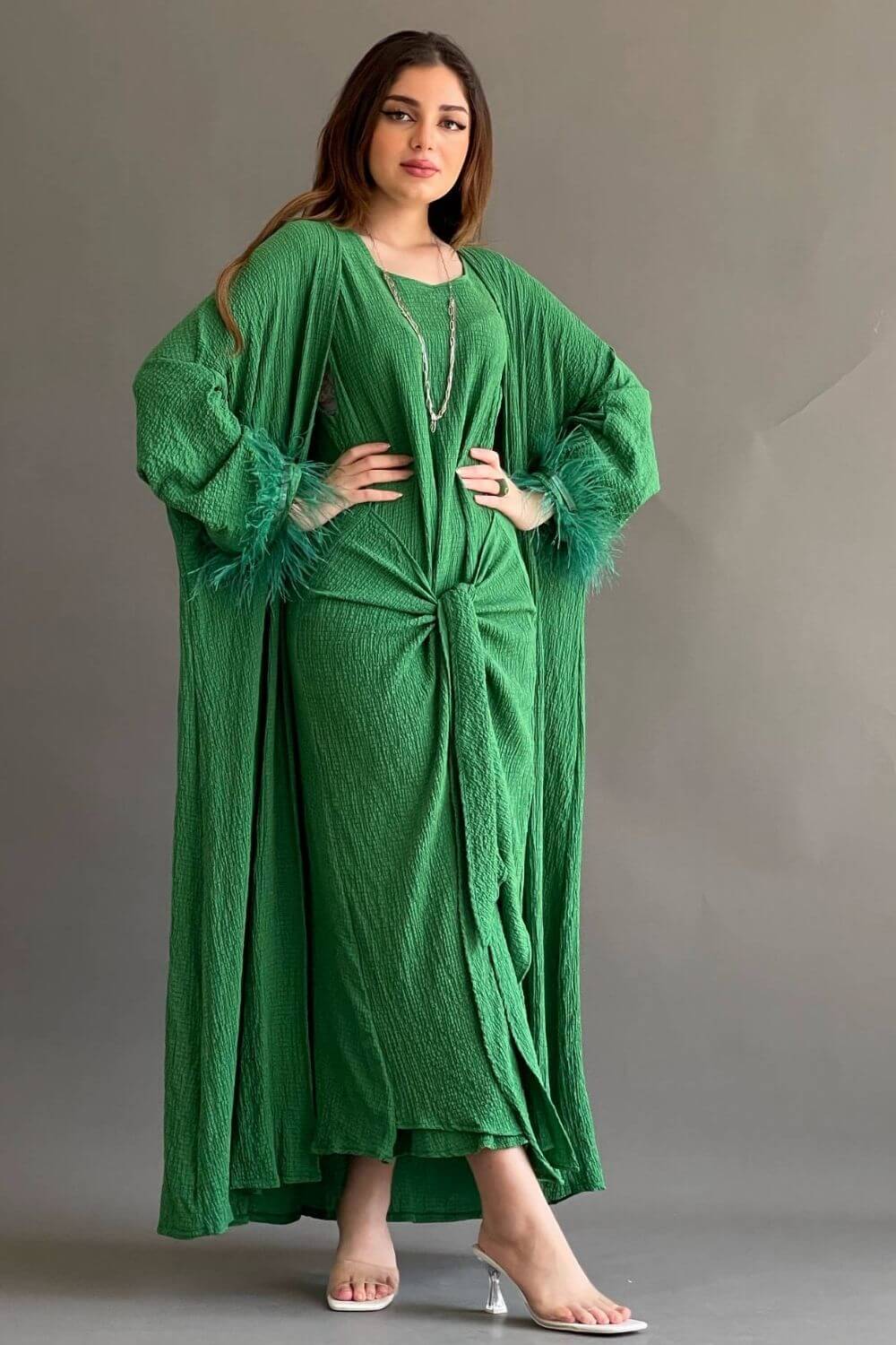 Two-piece wrap dress