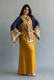 Jalabiya with cardigan sleeves, embroidered and decorated with Ceylon cumin beads 