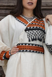 Jalabiya with Sadu pattern decorated with beige tassels