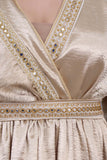 Jalabiya with embroidered dress design and decorated with a golden fringe