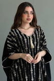 Jalabiya with Batwing cut, embroidered with black and gold threads 