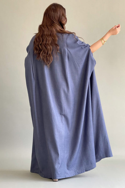 Blue floral bisht galabiya