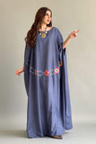 Blue floral bisht galabiya