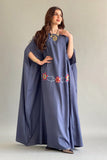 Blue floral bisht galabiya