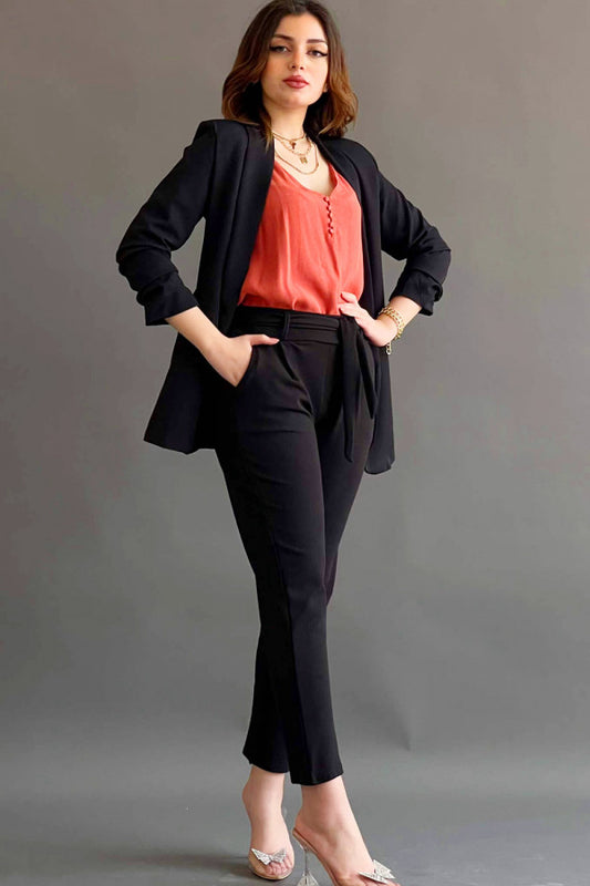 Two-piece set of formal pants with front pockets