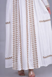 Jalabiya with golden embroidery and white stripes