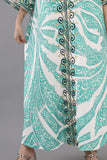 Oriental galabiya with Islamic prints, Tiffany color 