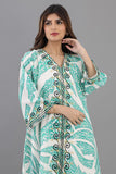 Oriental galabiya with Islamic prints, Tiffany color 