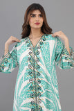 Oriental galabiya with Islamic prints, Tiffany color 