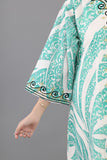 Oriental galabiya with Islamic prints, Tiffany color 