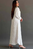 Embroidered linen robe