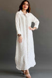 Embroidered linen robe