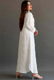 Embroidered linen robe