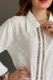 Embroidered linen robe