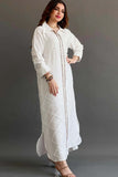 Embroidered linen robe