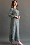 Embroidered linen robe