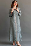 Embroidered linen robe