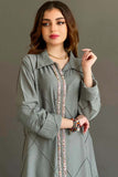 Embroidered linen robe