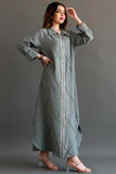 Embroidered linen robe