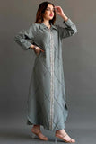 Embroidered linen robe