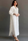 Embroidered linen robe