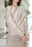 فستان سويتر بتصميم مقسم مزين بهدب
