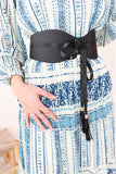 Blue belt and fringed pattern set 