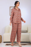Floral plaid shirt and trousers set