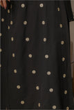 Dotted wrap abaya with gold threads -