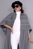 Bohemian striped coat with cardigan sleeves