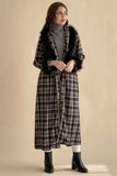 Classic check jacket with feather sleeves