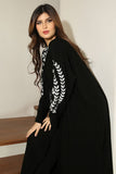 Royal crepe abaya with leaf embroidery